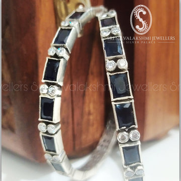 Midnight Blue Silver Bangles 116