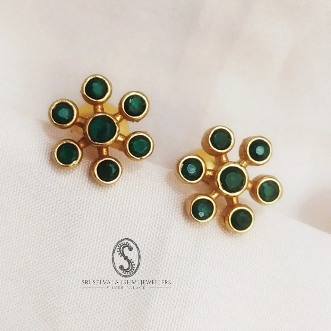 Simple Green Temple Silver Studs