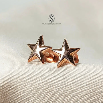 Stoneless Rose gold 925 silver stud