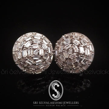 Diamond Inspired Cluster Silver Earrings 421