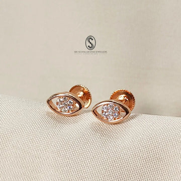Eye Rose Gold 925 silver Stud