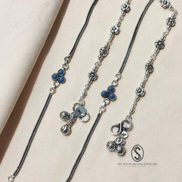 Turquoise Inspired Antique Silver Anklet 209