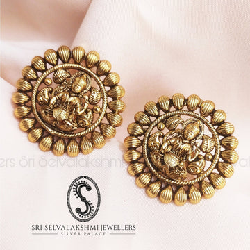 Sri Lakshmi Antique Statement Silver Earrings