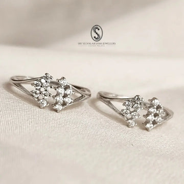 Front Adjustable Silver Toe Rings Metti 306