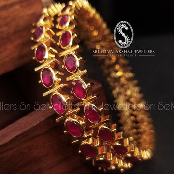 Bridal Classic Temple Silver Bangles 113