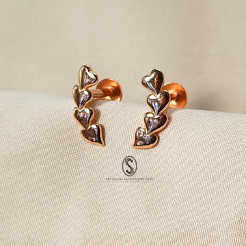 Heart strings Rose Gold 925 silver studs