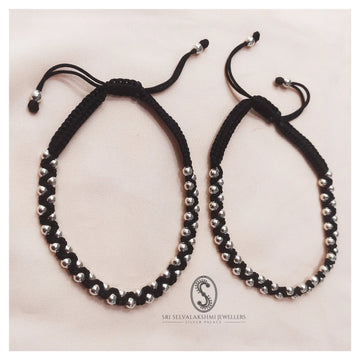 Classy Silver Thick Braided Nazariya Anklets