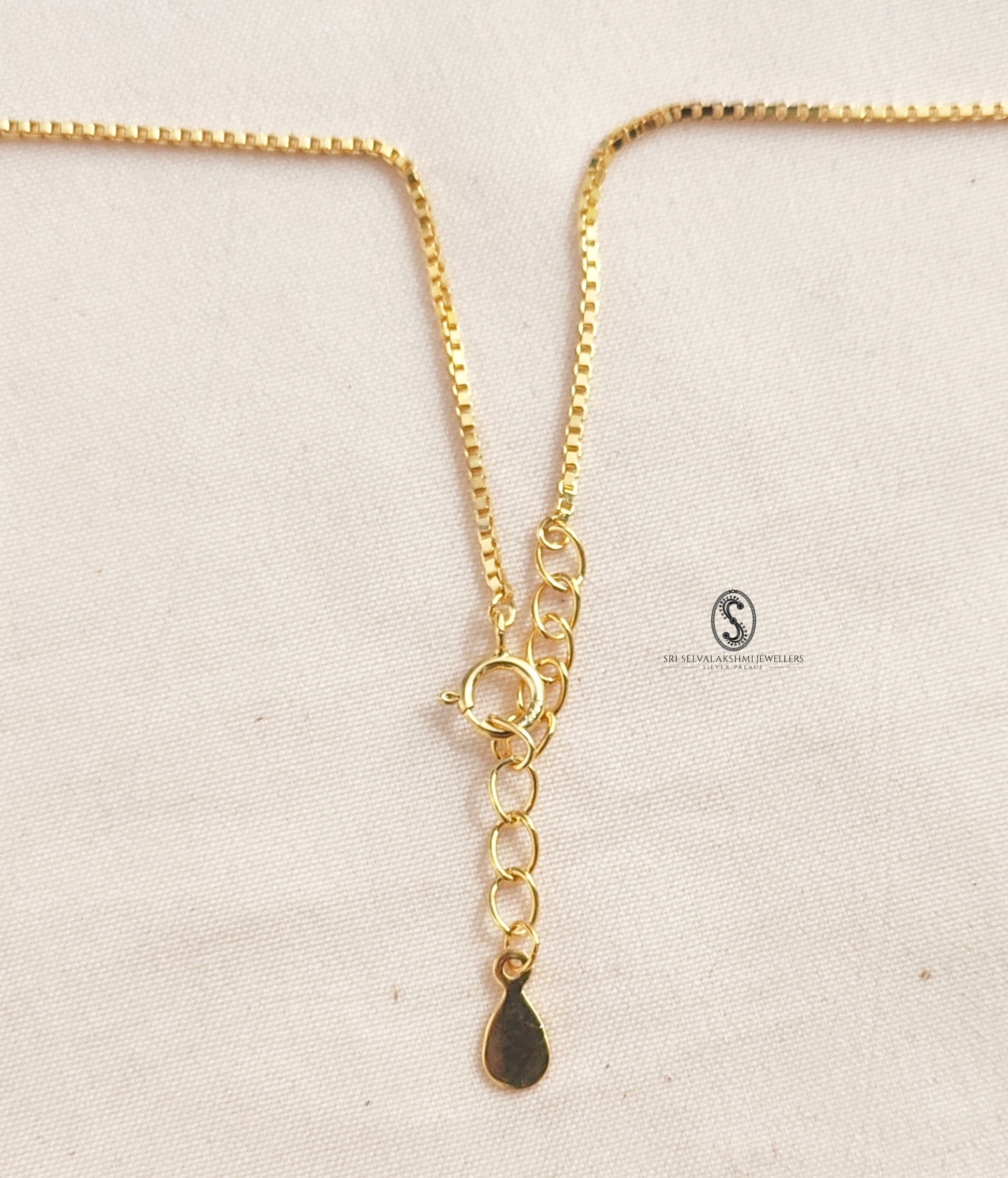 gold coated silver necklace with adjustable beackchain