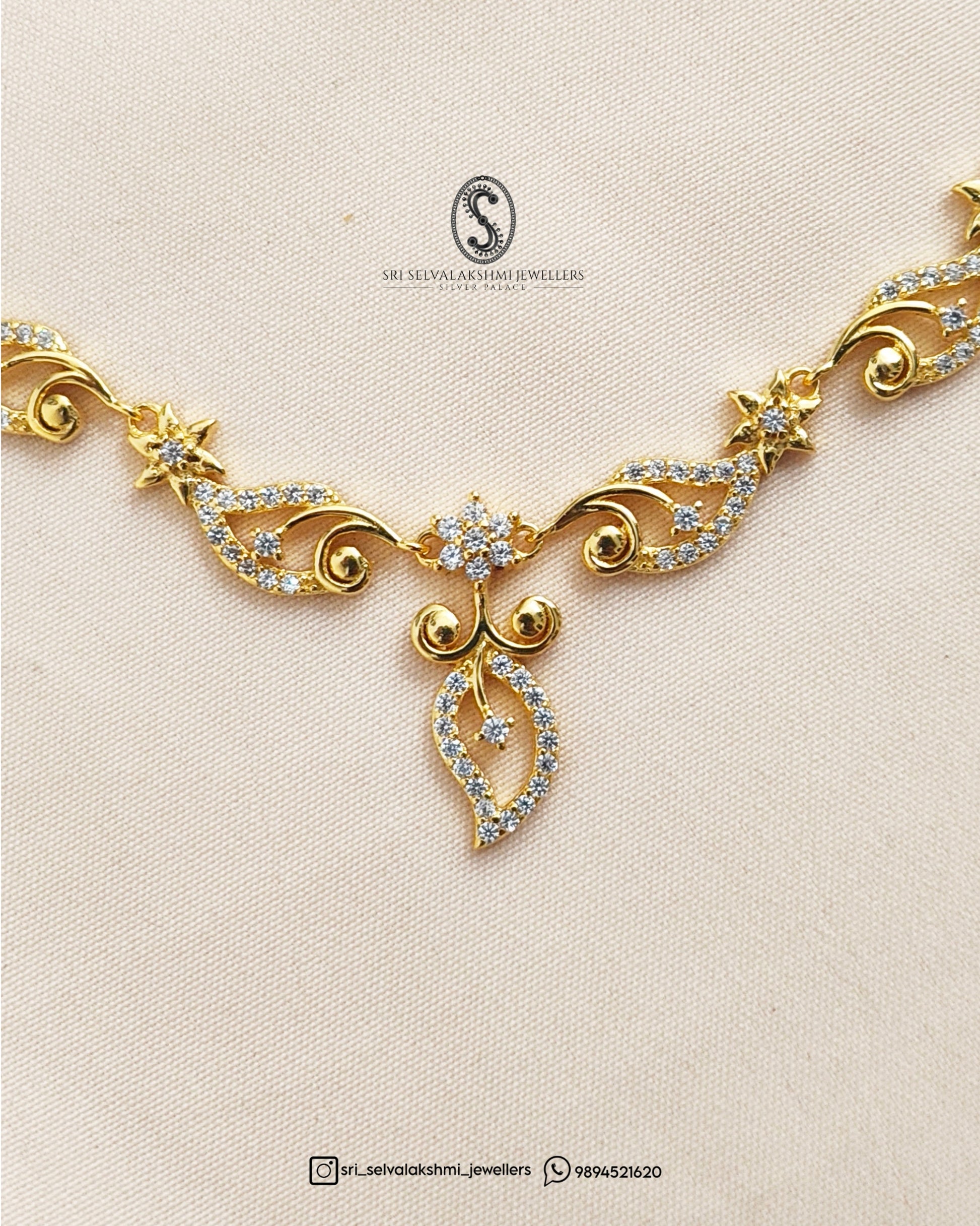 gold coated silver necklace lightweight