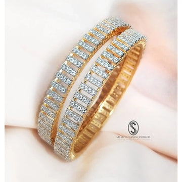 Solid Diamond Inspired Silver Bangles 101