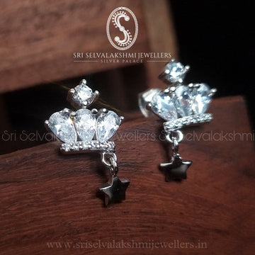 Queen's Crown Silver Earrings 419