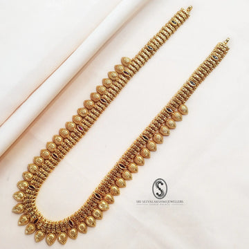 South Indian Traditional Long Haram In Silver 123