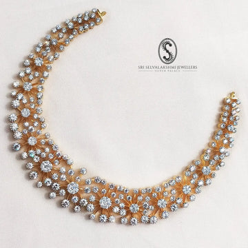 Diamond Inspired Silver Choker Necklace 204